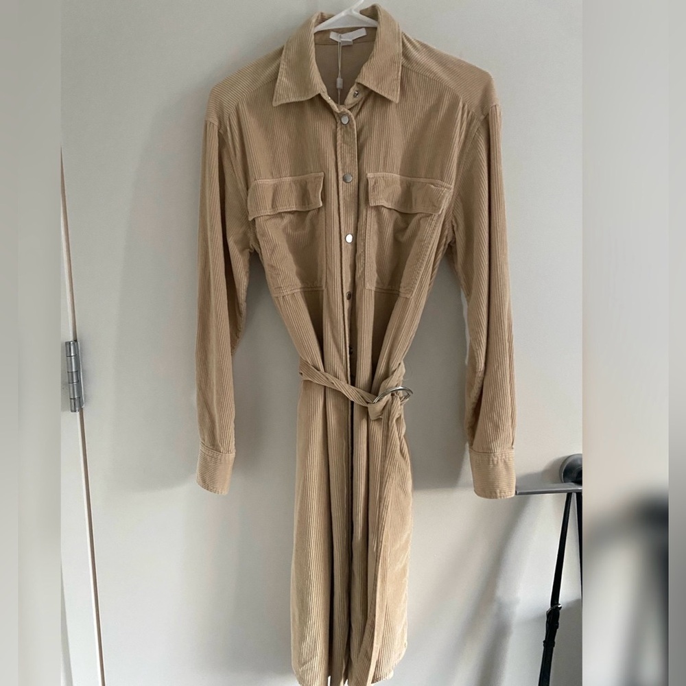 Hugo Boss Tan Corduroy Belted Dress US 2 NWT